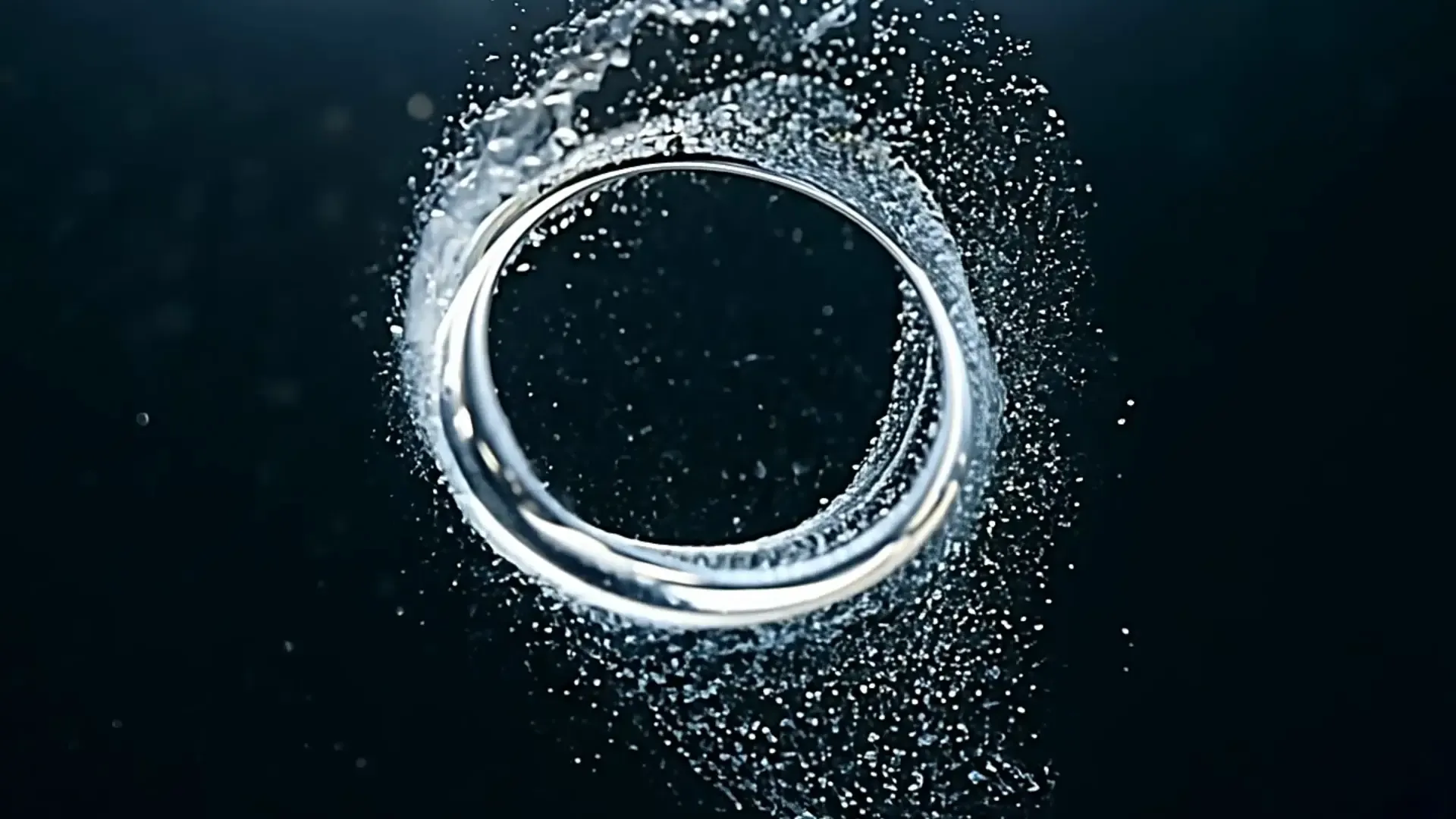 Futuristic Metal Ring Particle Burst Overlay Logo Animation